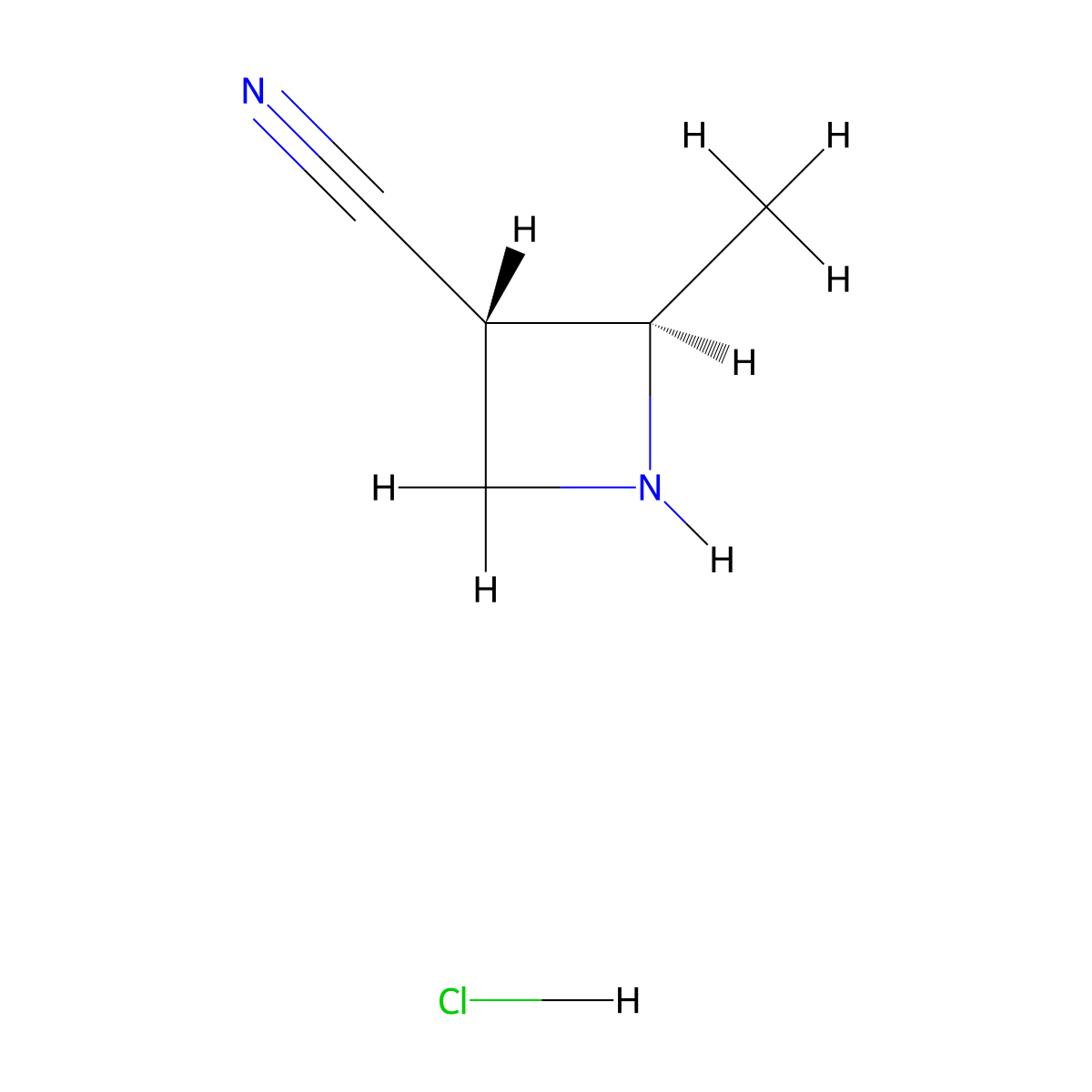 (2R,3S)-2-Methylazetidine-3-carbonitrile hydrochloride molecular structure, CAS 2920198-70-3