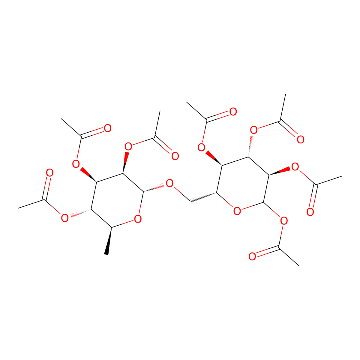 Rutinose heptaacetate molecular structure, CAS 29202-64-0