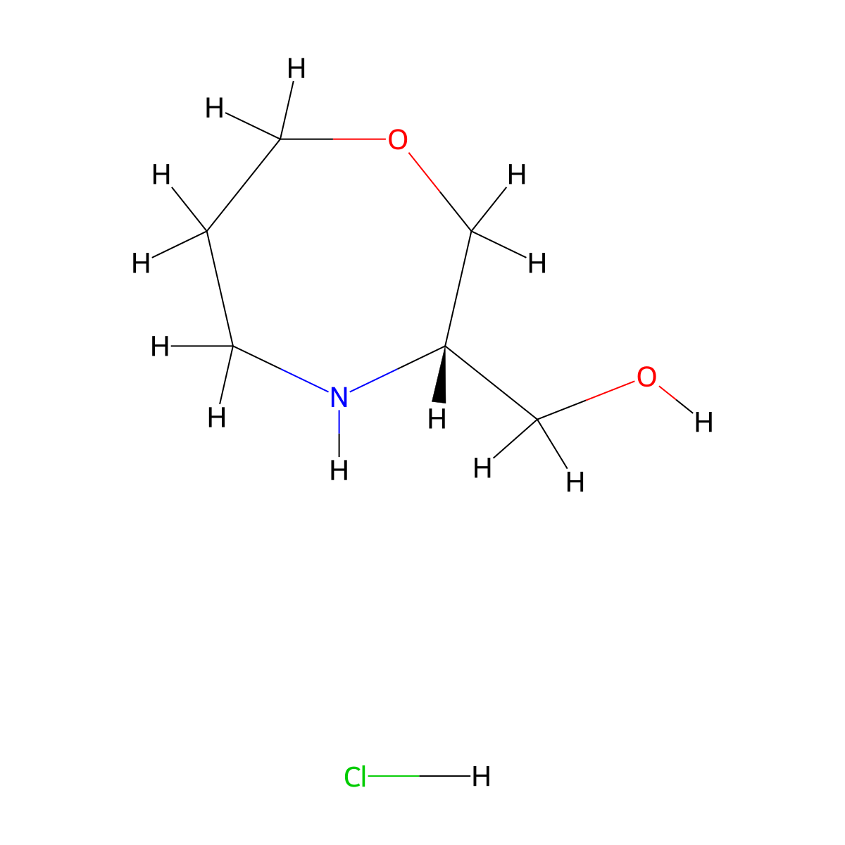 [(3S)-1,4-oxazepan-3-yl]methanol hydrochloride molecular structure, CAS 2920207-51-6