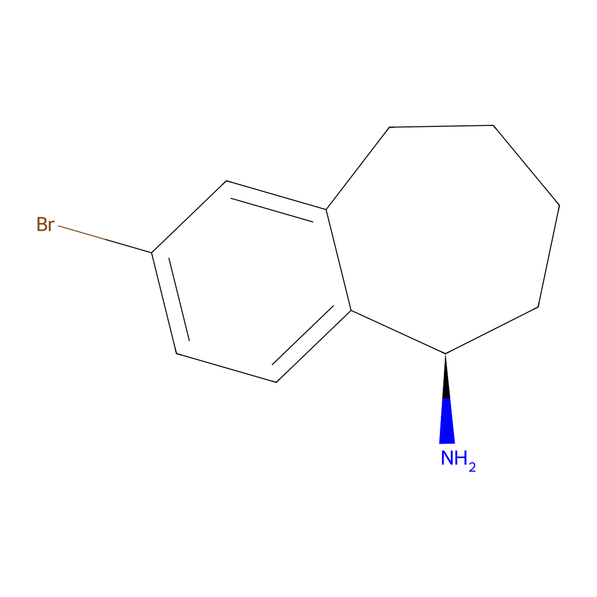 (5R)-2-Bromo-6,7,8,9-tetrahydro-5H-benzo[7]annulen-5-amine molecular structure, CAS 2920218-25-1