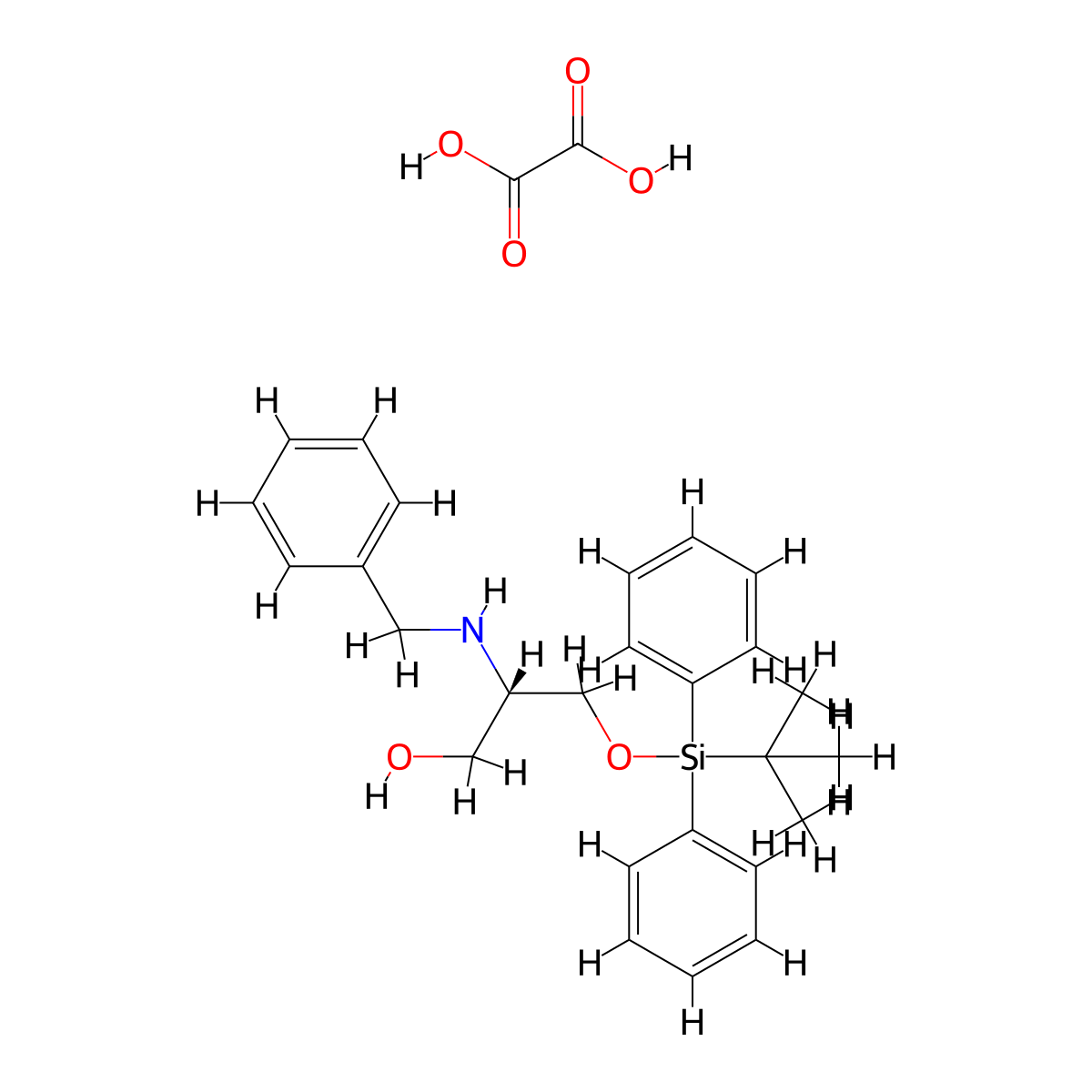 (2S)-2-(benzylamino)-3-[tert-butyl(diphenyl)silyl]oxy-propan-1-ol;oxalic acid molecular structure, CAS 2920219-17-4