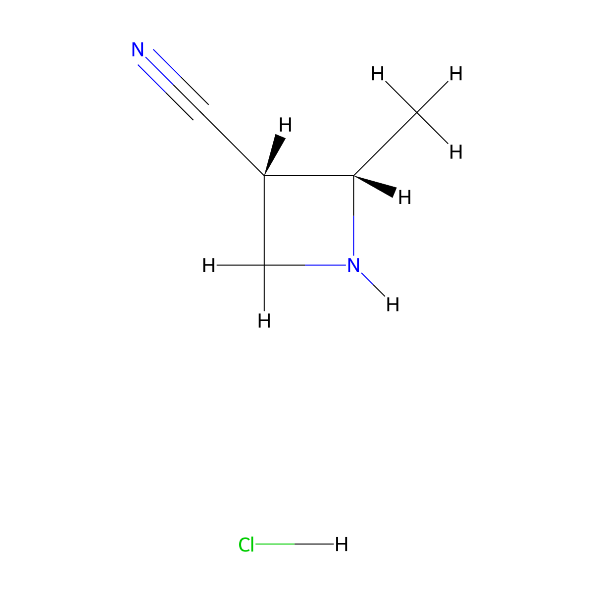 cis-2-Methylazetidine-3-carbonitrile;hydrochloride molecular structure, CAS 2920219-46-9