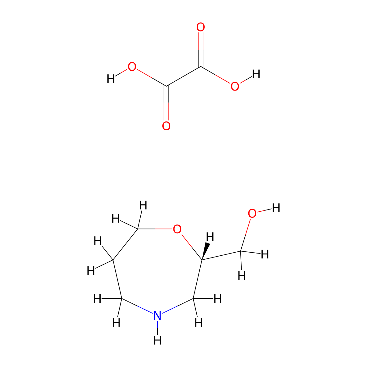 oxalic acid;[(2S)-1,4-oxazepan-2-yl]methanol molecular structure, CAS 2920219-56-1