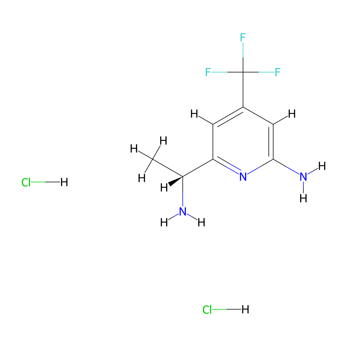 6-[(1R)-1-aminoethyl]-4-(trifluoromethyl)pyridin-2-amine;dihydrochloride molecular structure, CAS 2920220-00-2