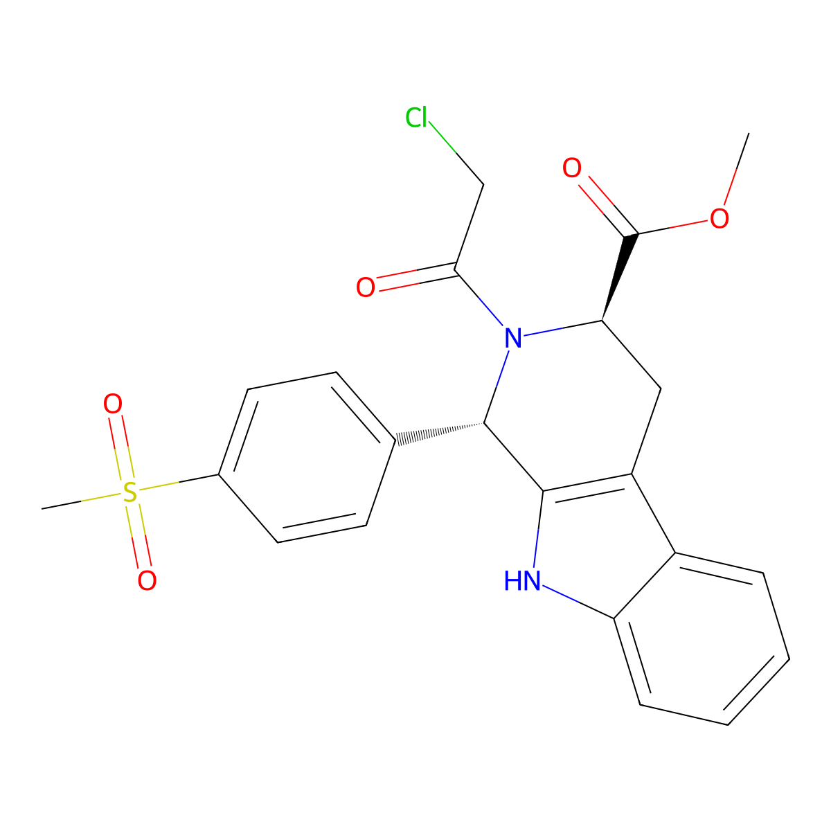 methyl (1S,3R)-2-(2-chloroacetyl)-1-(4-methylsulfonylphenyl)-1,3,4,9-tetrahydropyrido[3,4-b]indole-3-carboxylate molecular structure, CAS 2920221-53-8