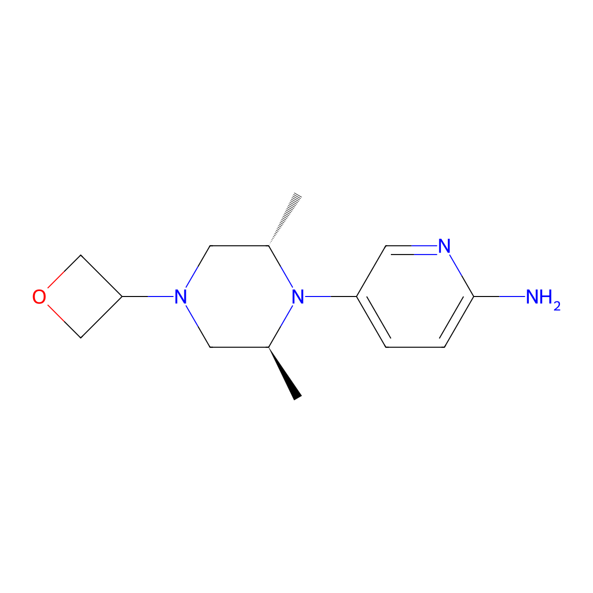 5-[(2S,6S)-2,6-Dimethyl-4-(oxetan-3-yl)piperazin-1-yl]pyridin-2-amine molecular structure, CAS 2920232-26-2