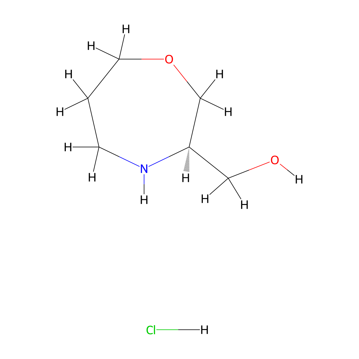 [(3R)-1,4-oxazepan-3-yl]methanol hydrochloride molecular structure, CAS 2920233-62-9