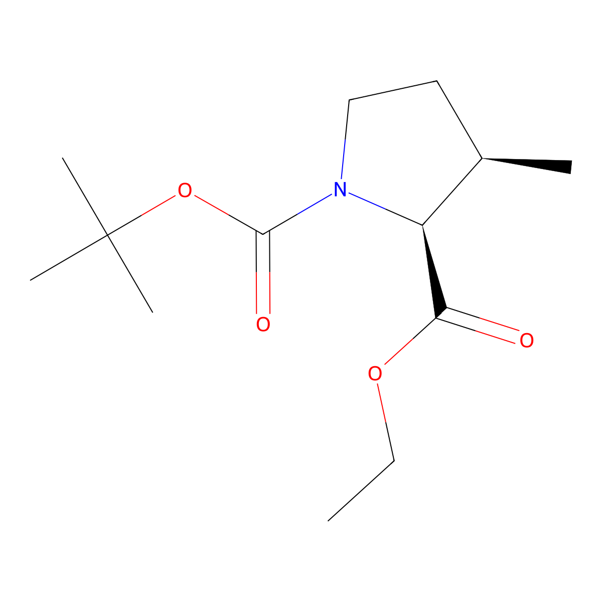 (2S,3R)-1-(tert-Butyl) 2-ethyl 3-methylpyrrolidine-1,2-dicarboxylate molecular structure, CAS 2920238-90-8