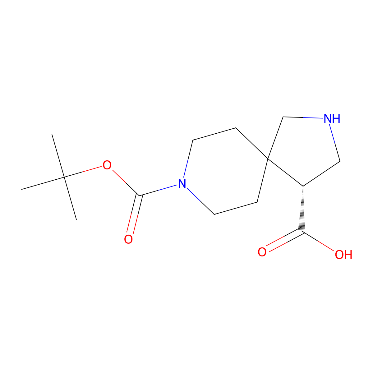 (4R)-8-Tert-butoxycarbonyl-2,8-diazaspiro[4.5]decane-4-carboxylic acid molecular structure, CAS 2920239-22-9
