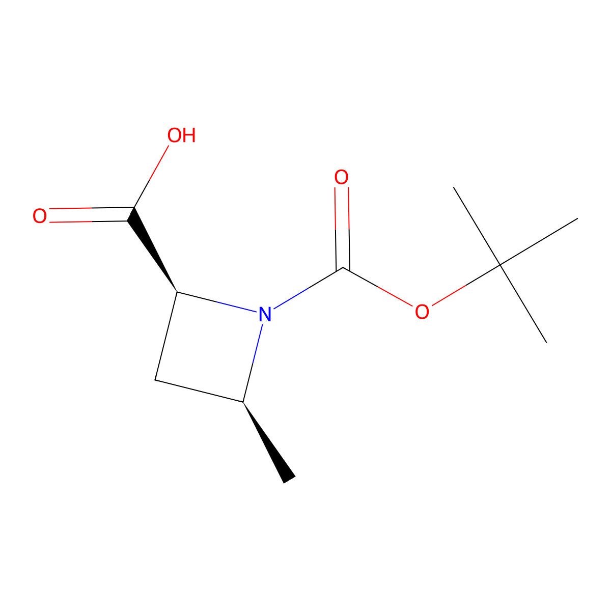 (2S,4S)-1-Tert-butoxycarbonyl-4-methyl-azetidine-2-carboxylic acid molecular structure, CAS 2920239-36-5
