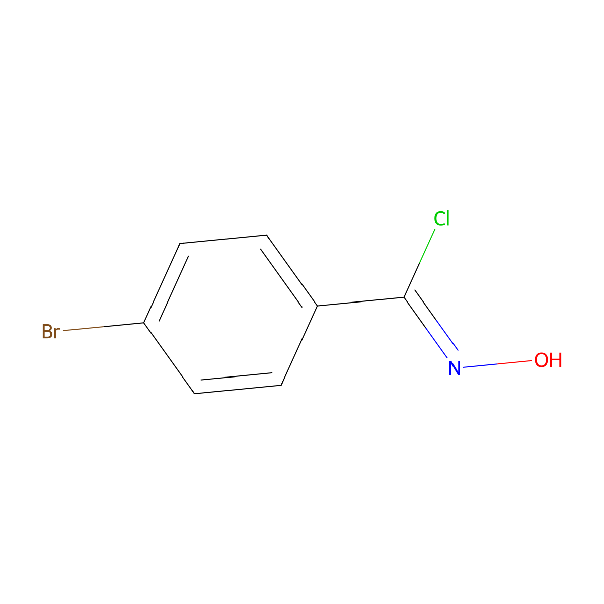 4-Bromo-N-hydroxybenzimidoyl chloride molecular structure, CAS 29203-58-5