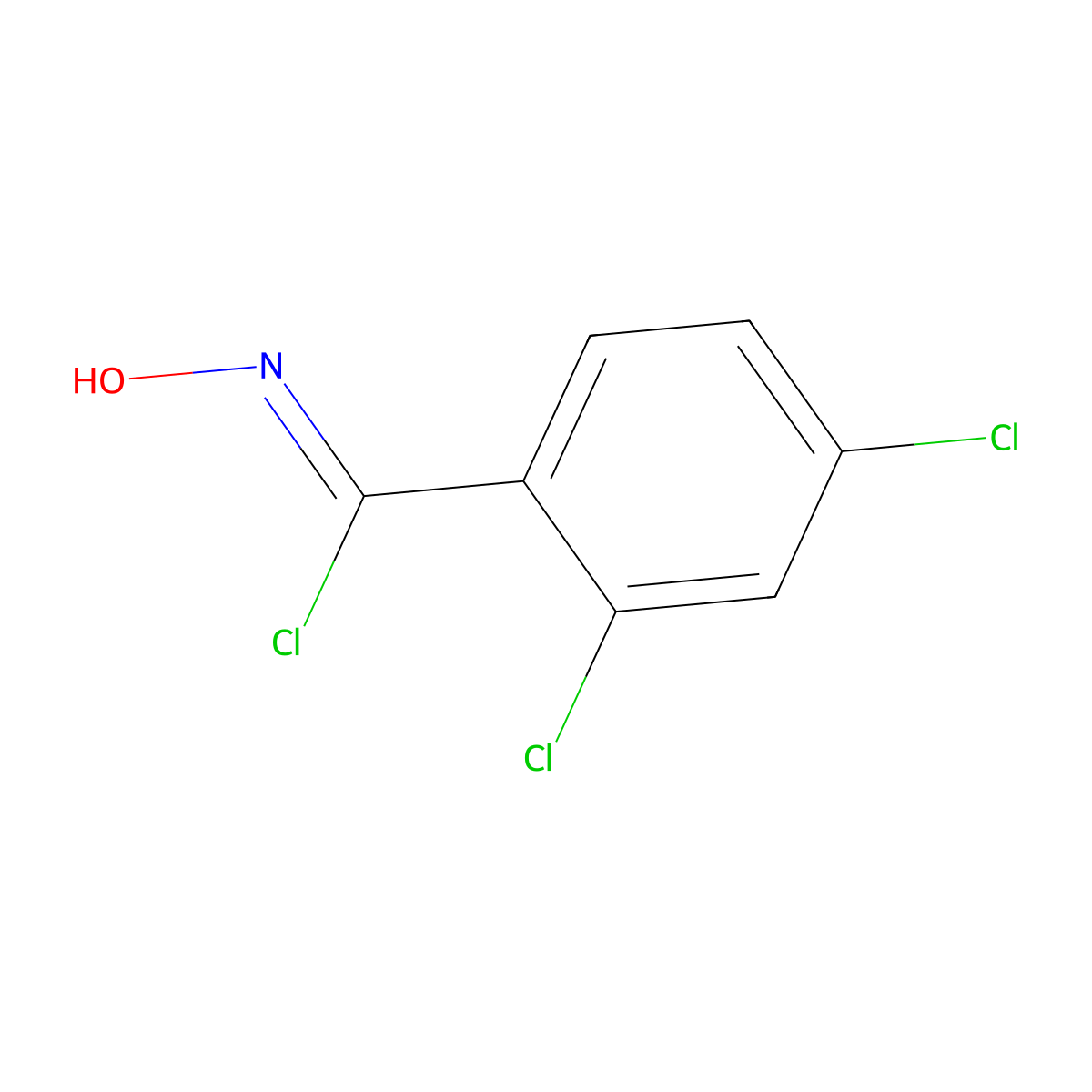 2,4-dichloro-N-hydroxybenzene-1-carbonimidoyl chloride molecular structure, CAS 29203-60-9