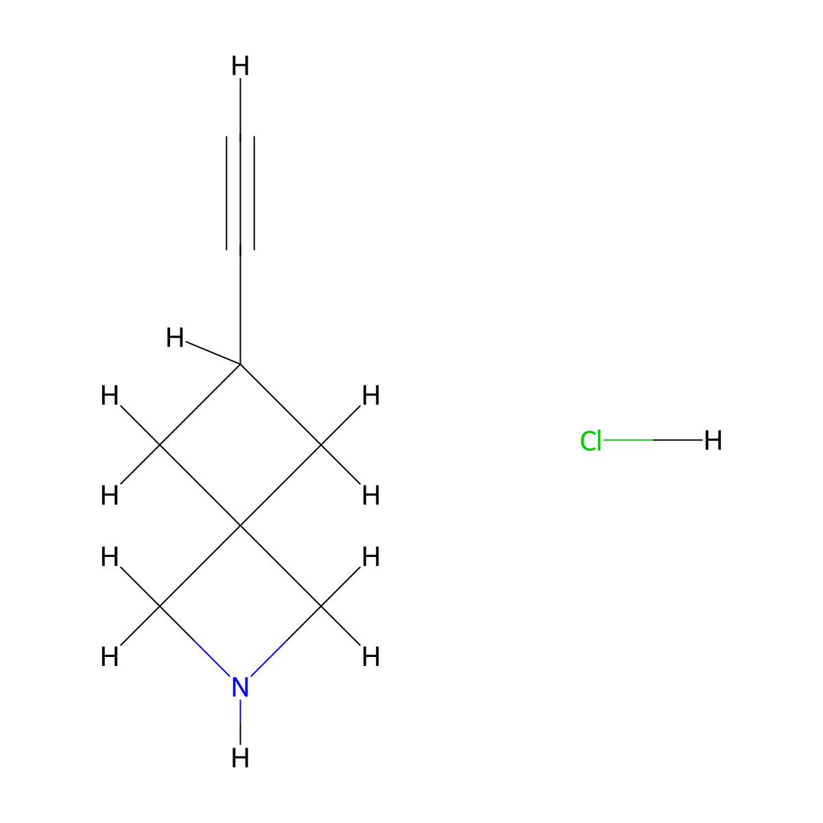 6-Ethynyl-2-azaspiro[3.3]heptane hydrochloride molecular structure, CAS 2920390-49-2