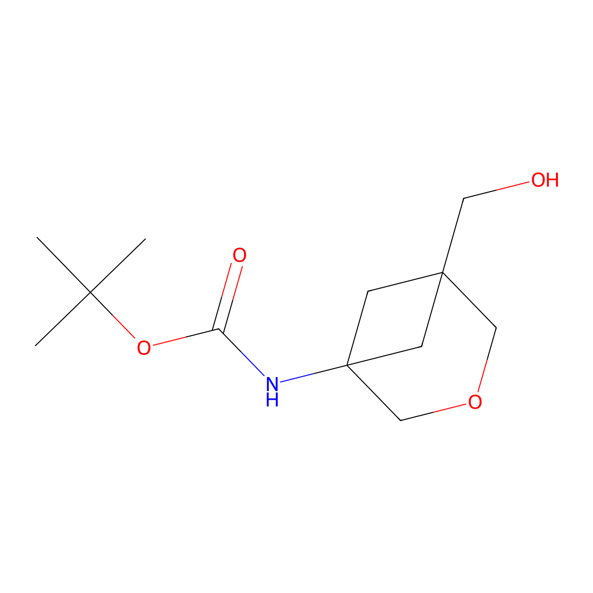 tert-butyl N-[5-(hydroxymethyl)-3-oxabicyclo[3.1.1]heptan-1-yl]carbamate molecular structure, CAS 2920391-13-3