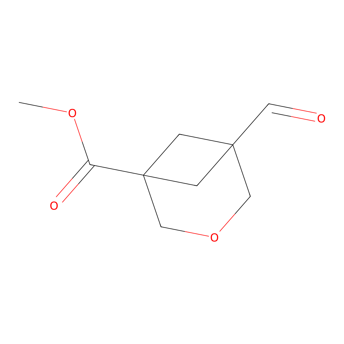 Methyl 5-formyl-3-oxabicyclo[3.1.1]heptane-1-carboxylate molecular structure, CAS 2920395-73-7