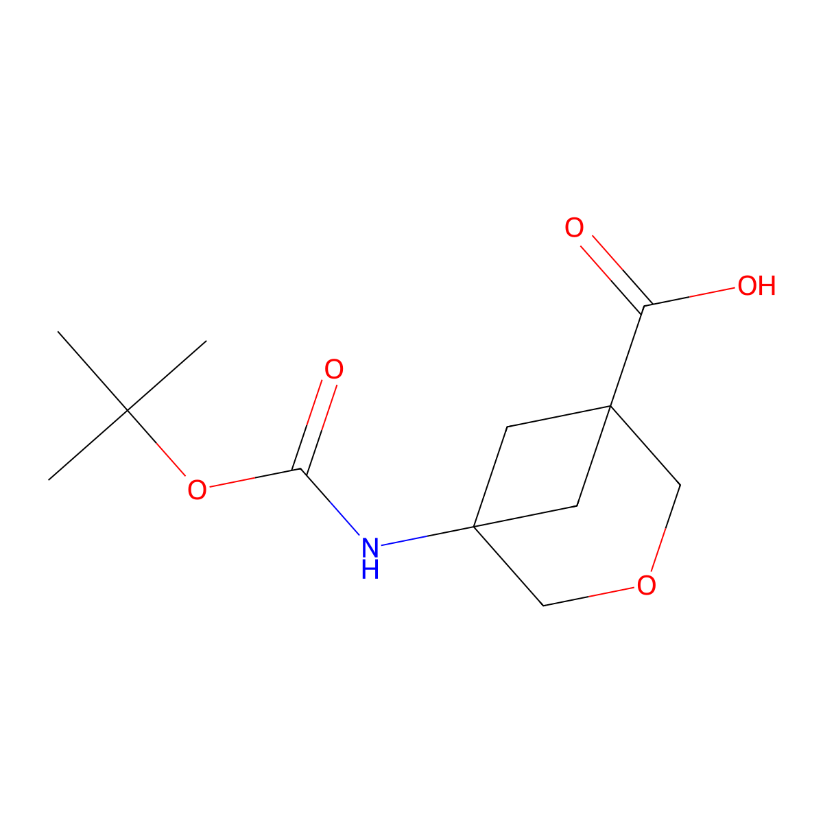 5-{[(Tert-butoxy)carbonyl]amino}-3-oxabicyclo[3.1.1]heptane-1-carboxylic acid molecular structure, CAS 2920395-78-2