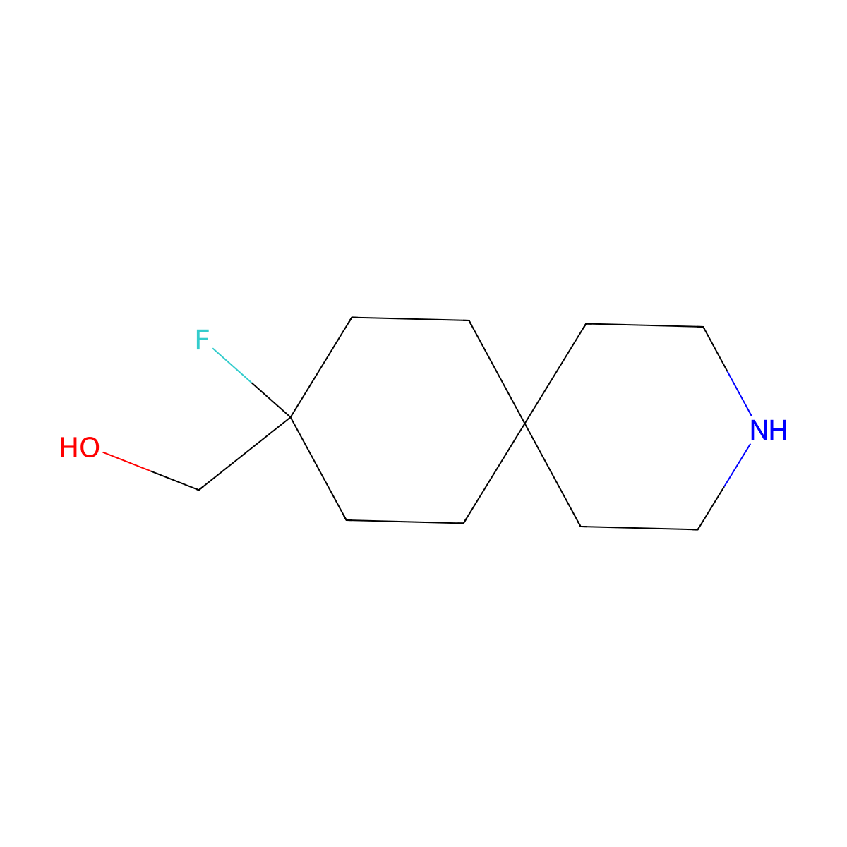 (9-Fluoro-3-azaspiro[5.5]undecan-9-yl)methanol molecular structure, CAS 2920396-52-5