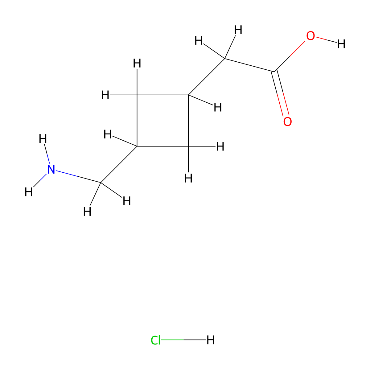 2-(3-(Aminomethyl)cyclobutyl)acetic acid hydrochloride molecular structure, CAS 2920400-42-4