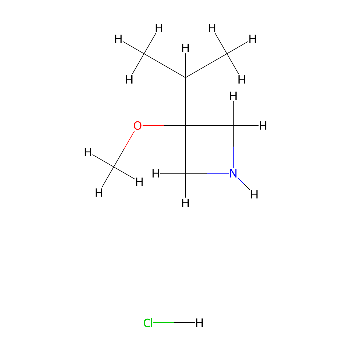 3-Methoxy-3-(propan-2-yl)azetidine hydrochloride molecular structure, CAS 2920401-10-9