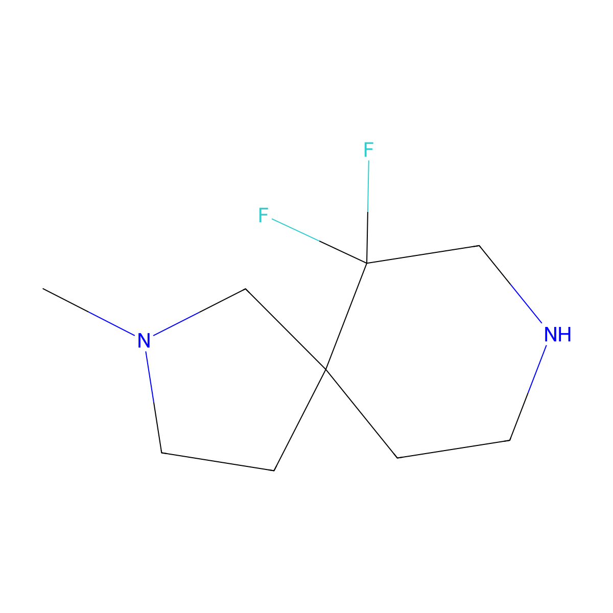 6,6-Difluoro-2-methyl-2,8-diazaspiro(4.5)decane molecular structure, CAS 2920401-45-0