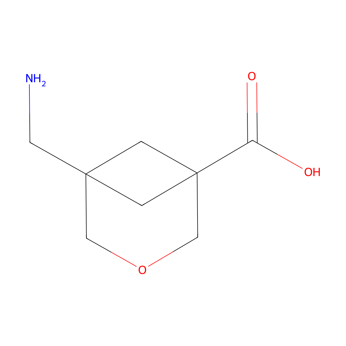 5-(Aminomethyl)-3-oxabicyclo[3.1.1]heptane-1-carboxylic acid molecular structure, CAS 2920401-50-7