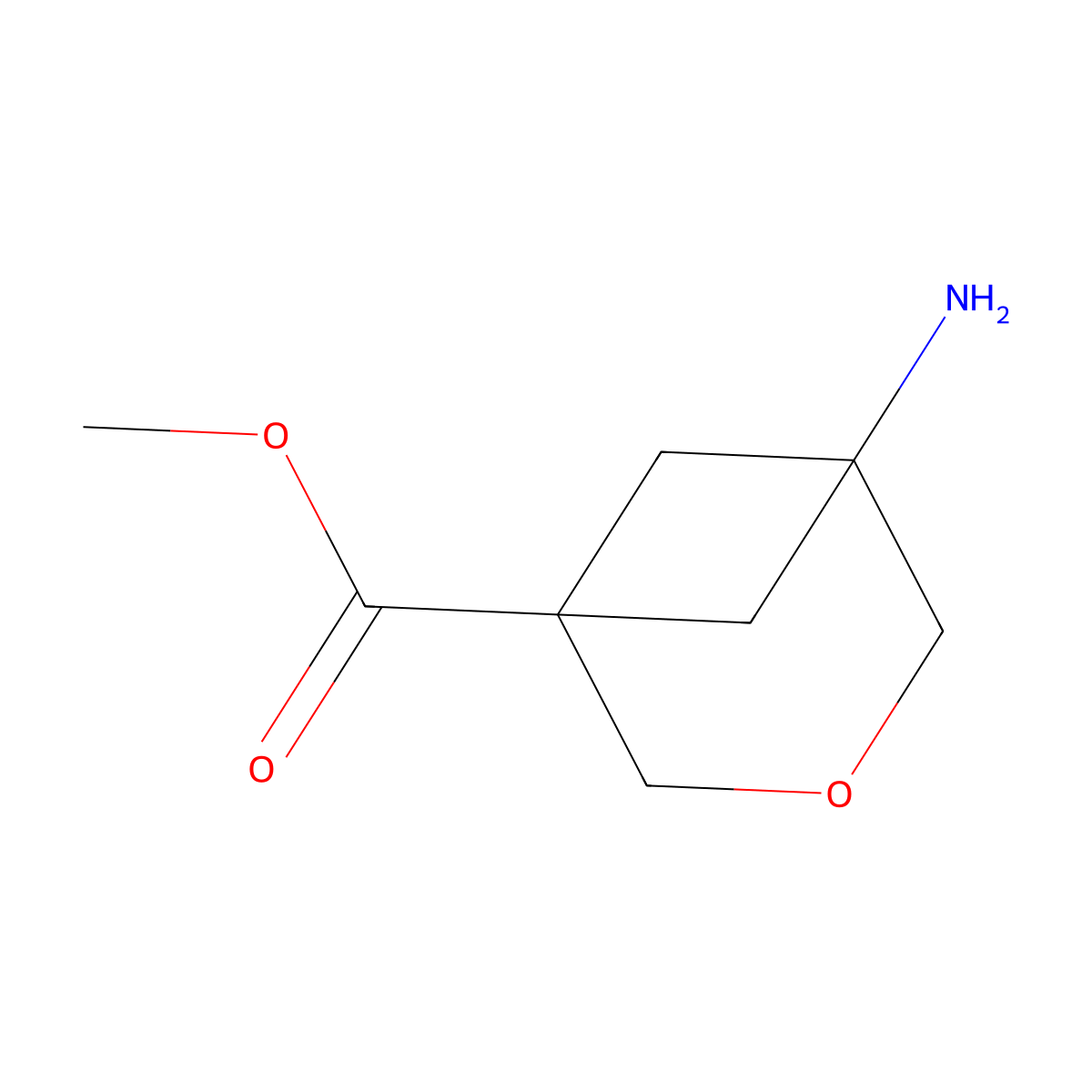 Methyl 5-amino-3-oxabicyclo[3.1.1]heptane-1-carboxylate molecular structure, CAS 2920401-64-3