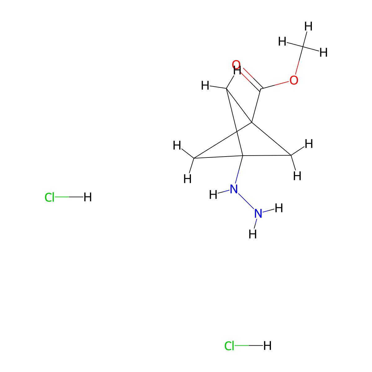 Methyl 3-hydrazinylbicyclo[1.1.1]pentane-1-carboxylate dihydrochloride molecular structure, CAS 2920402-12-4
