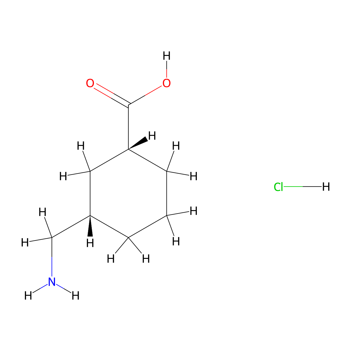 rac-(1R,3S)-3-(aminomethyl)cyclohexane-1-carboxylic acid hydrochloride molecular structure, CAS 2920404-95-9