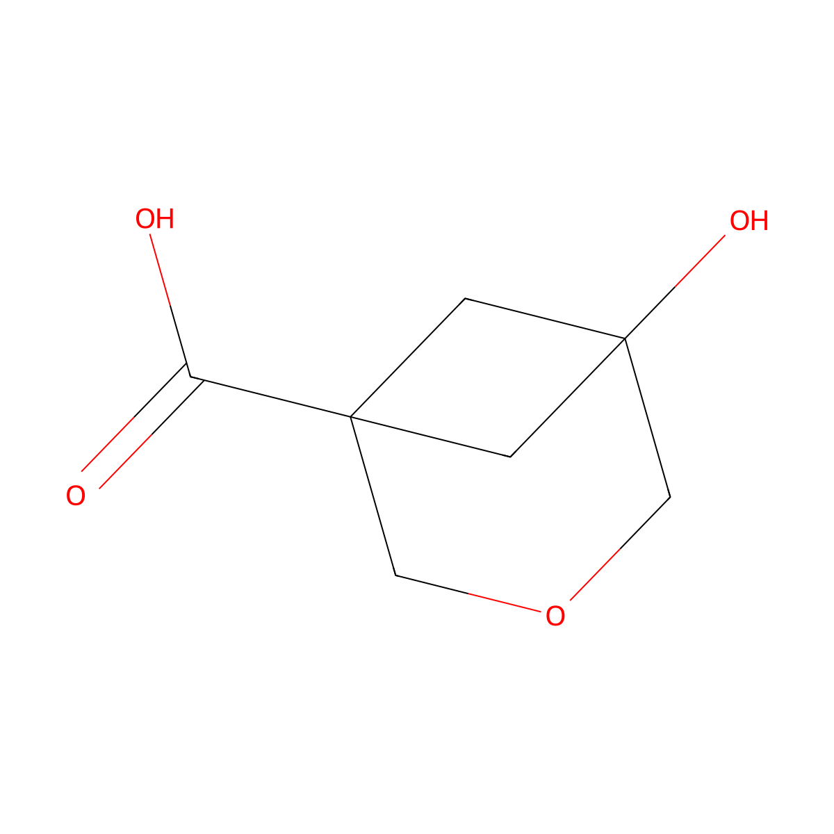 5-Hydroxy-3-oxabicyclo[3.1.1]heptane-1-carboxylic acid molecular structure, CAS 2920406-97-7