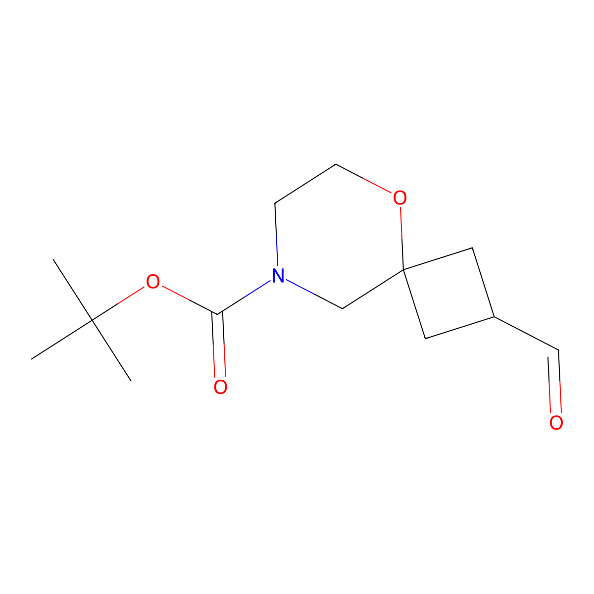 tert-Butyl 2-formyl-5-oxa-8-azaspiro[3.5]nonane-8-carboxylate molecular structure, CAS 2920407-36-7