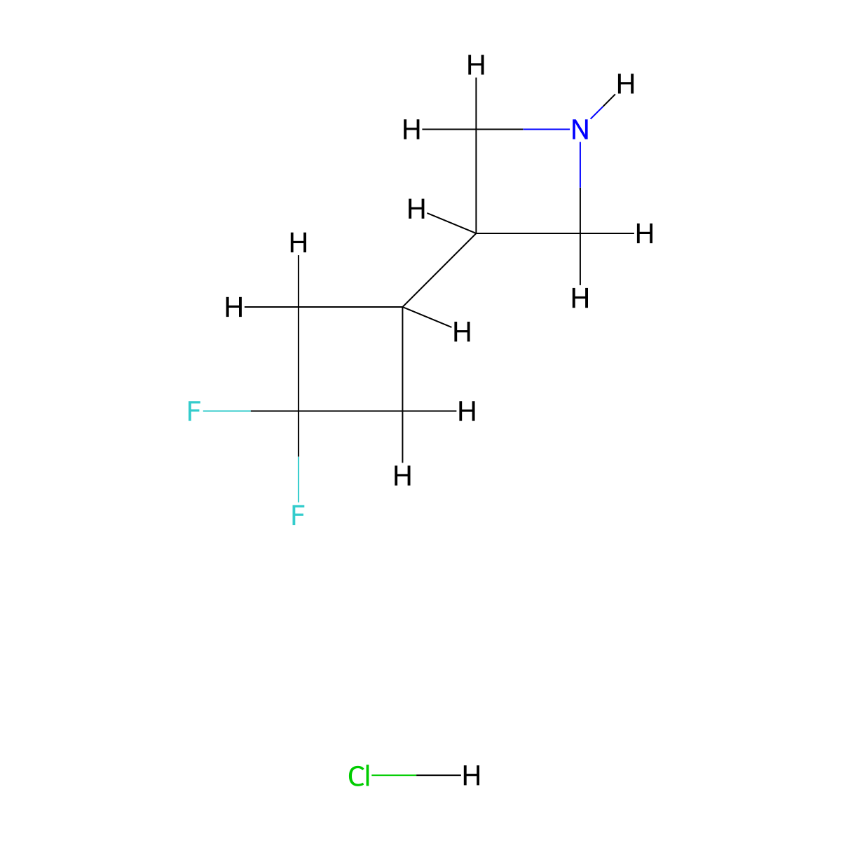 3-(3,3-Difluorocyclobutyl)azetidine hydrochloride molecular structure, CAS 2920413-95-0