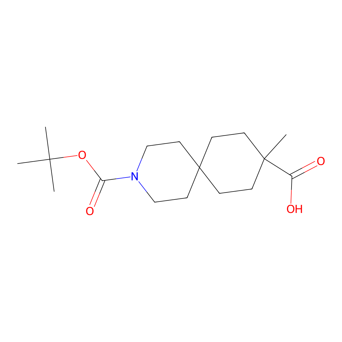3-Tert-butoxycarbonyl-9-methyl-3-azaspiro[5.5]undecane-9-carboxylic acid molecular structure, CAS 2920416-08-4