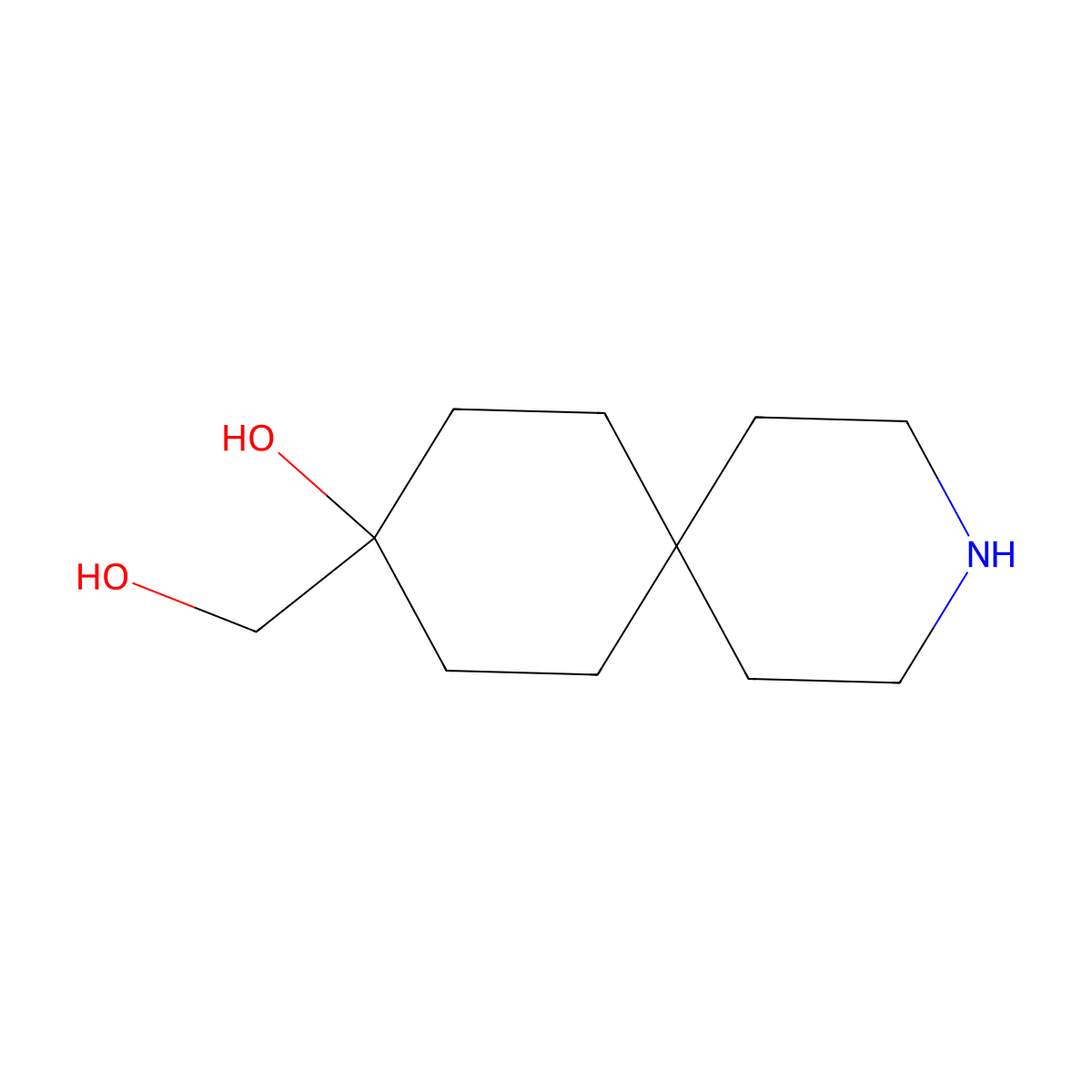 9-(Hydroxymethyl)-3-azaspiro[5.5]undecan-9-ol molecular structure, CAS 2920424-23-1