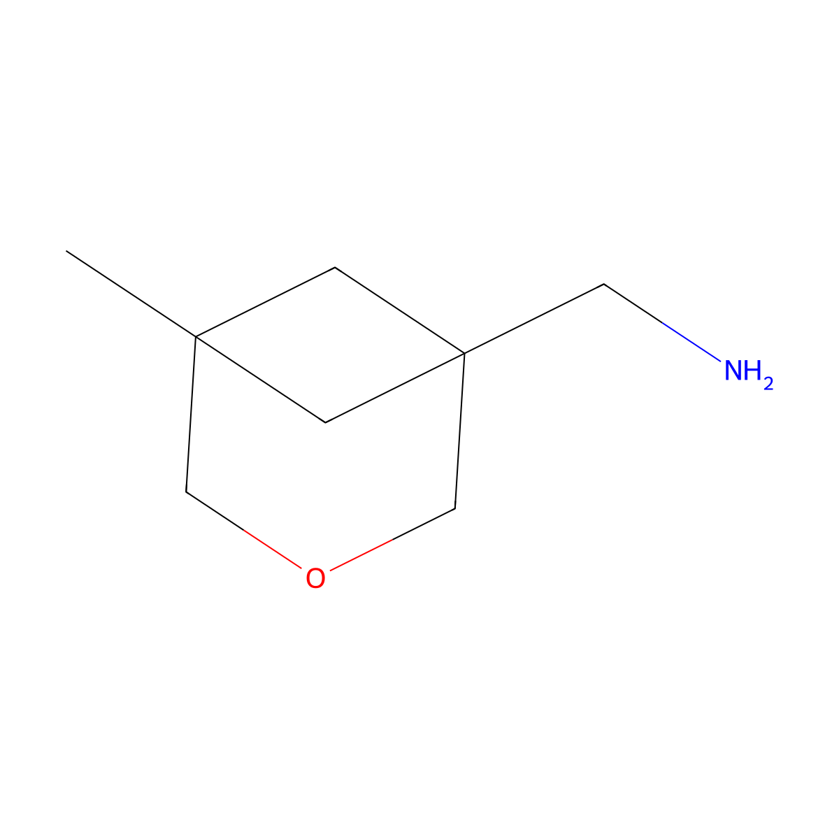 (5-Methyl-3-oxabicyclo[3.1.1]heptan-1-yl)methanamine molecular structure, CAS 2920424-85-5