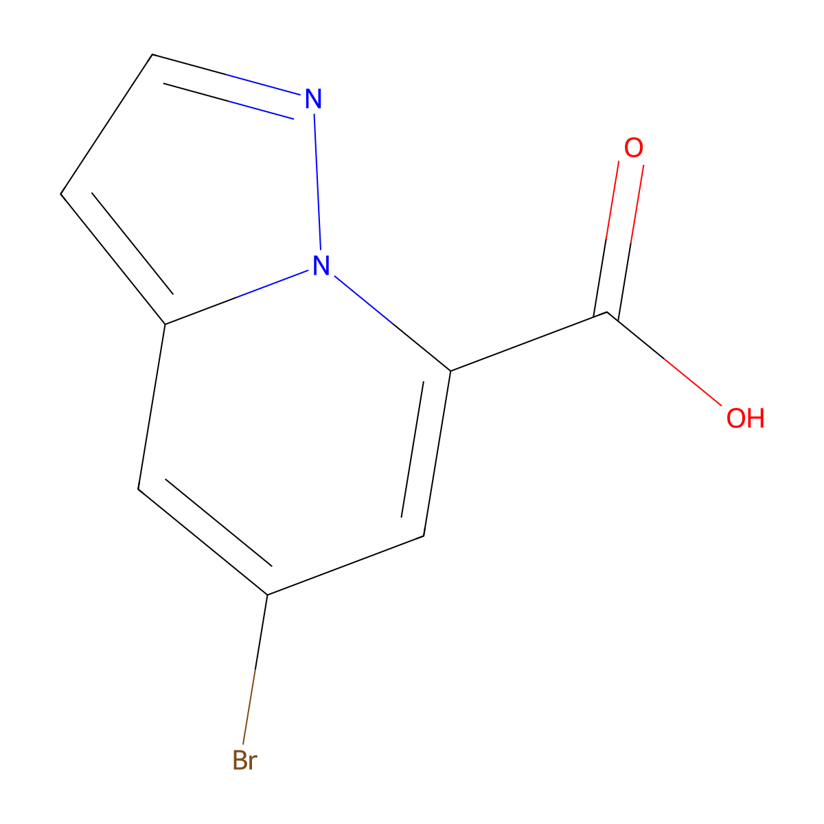 5-Bromopyrazolo[1,5-a]pyridine-7-carboxylic acid molecular structure, CAS 2920437-43-8