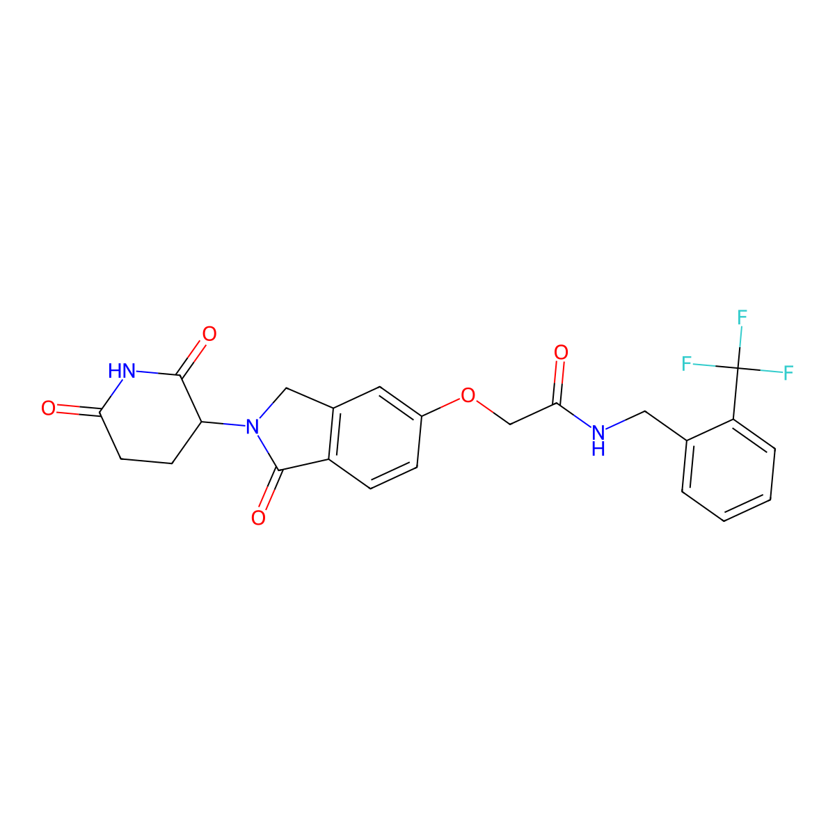 2-[[2-(2,6-dioxopiperidin-3-yl)-1-oxo-3H-isoindol-5-yl]oxy]-N-[[2-(trifluoromethyl)phenyl]methyl]acetamide molecular structure, CAS 2920443-08-7