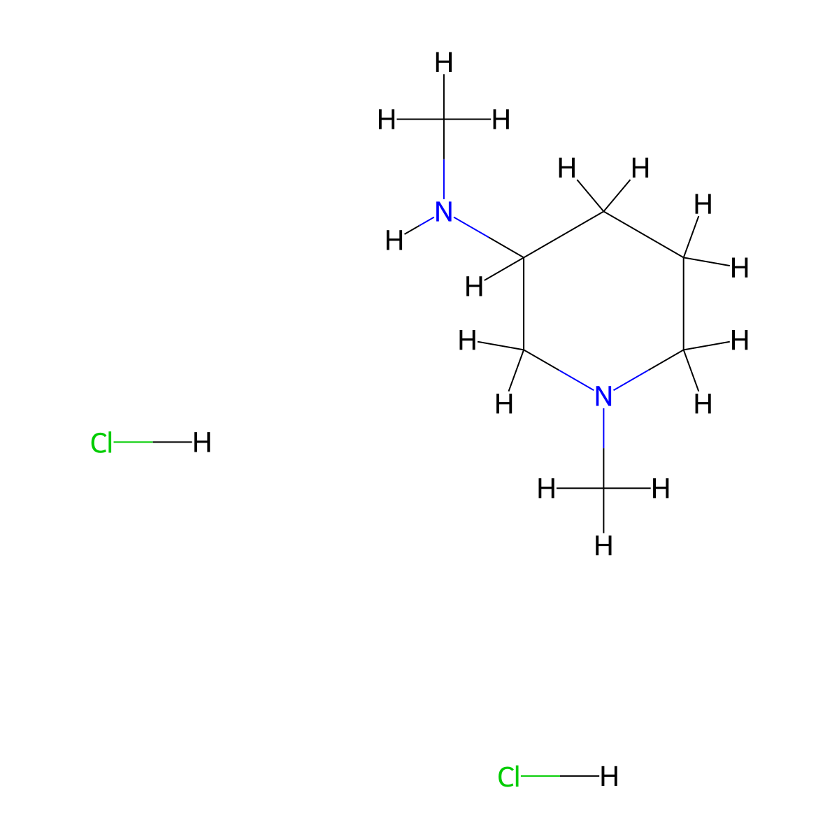 N,1-Dimethylpiperidin-3-amine dihydrochloride molecular structure, CAS 2920443-45-2