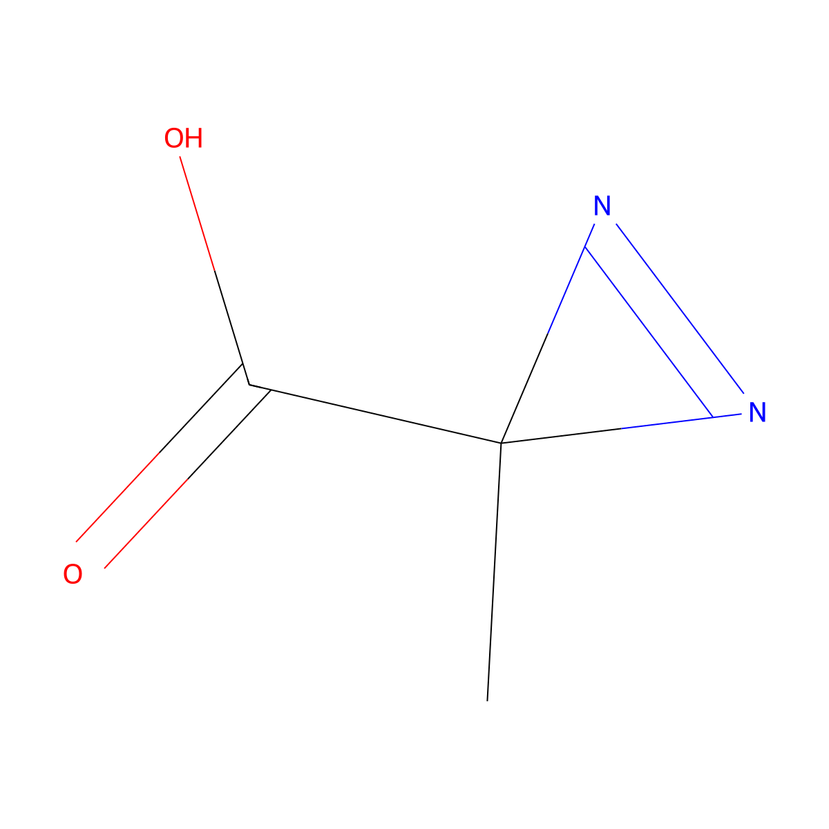 3-methyl-3H-diazirine-3-carboxylic acid molecular structure, CAS 29205-53-6