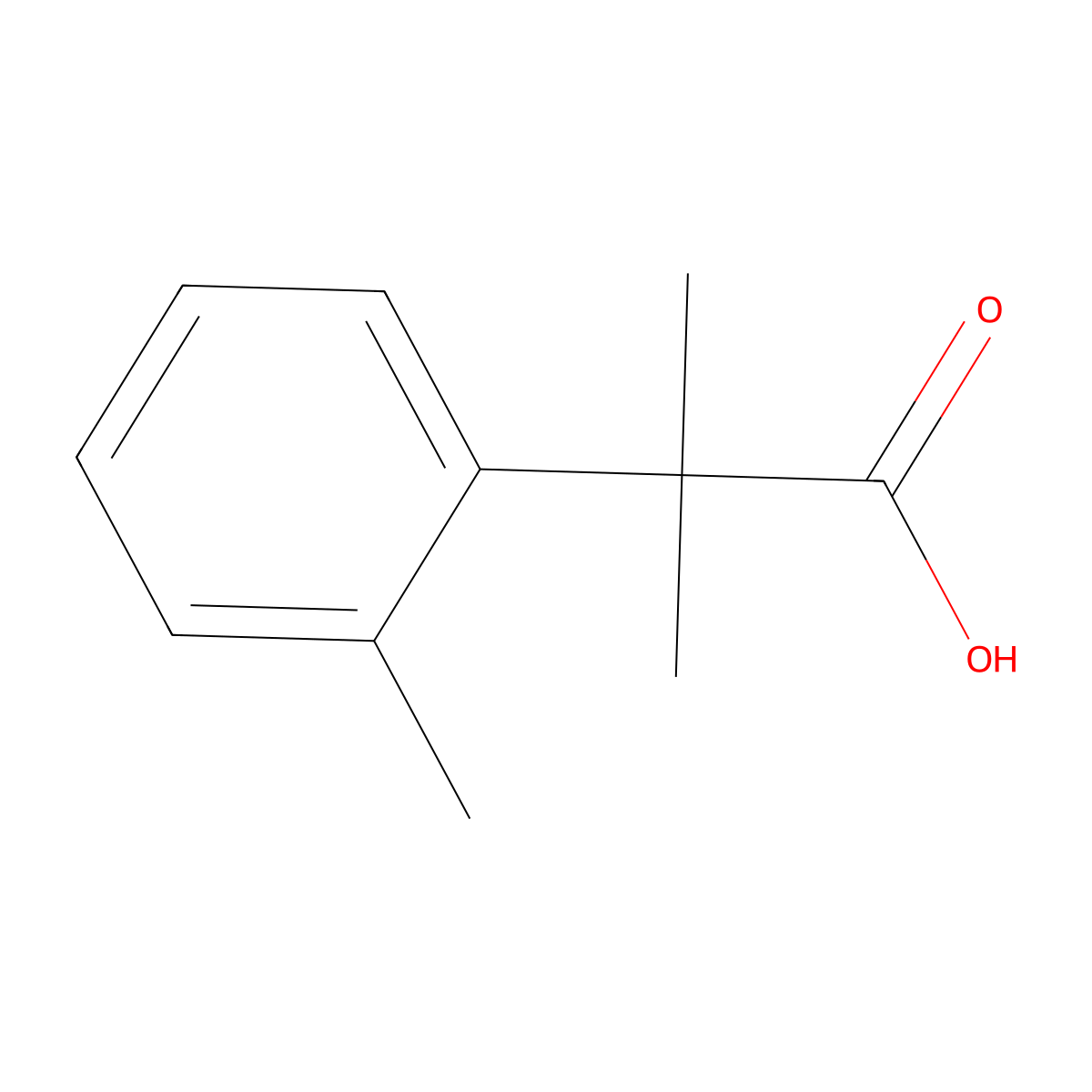 2-Methyl-2-(2-methylphenyl)propanoic acid molecular structure, CAS 29205-99-0
