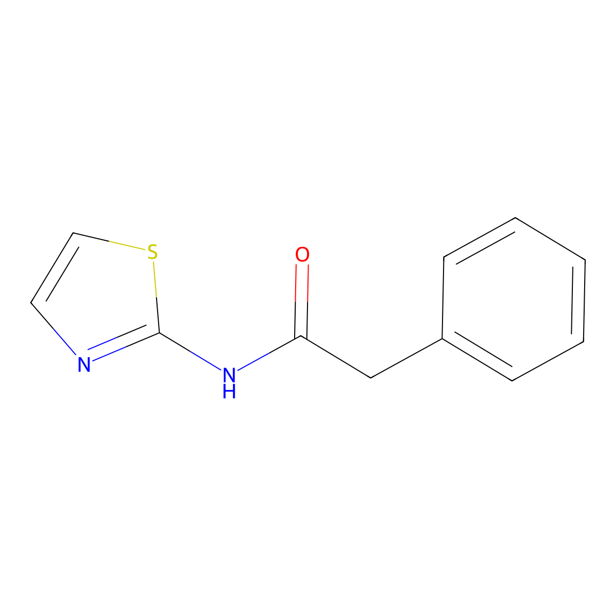2-Phenyl-N-(1,3-thiazol-2-yl)acetamide molecular structure, CAS 292051-66-2