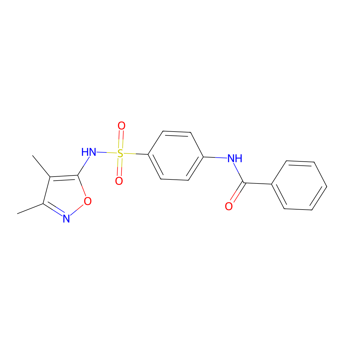 N-{4-[(3,4-dimethyl-1,2-oxazol-5-yl)sulfamoyl]phenyl}benzamide molecular structure, CAS 292052-07-4