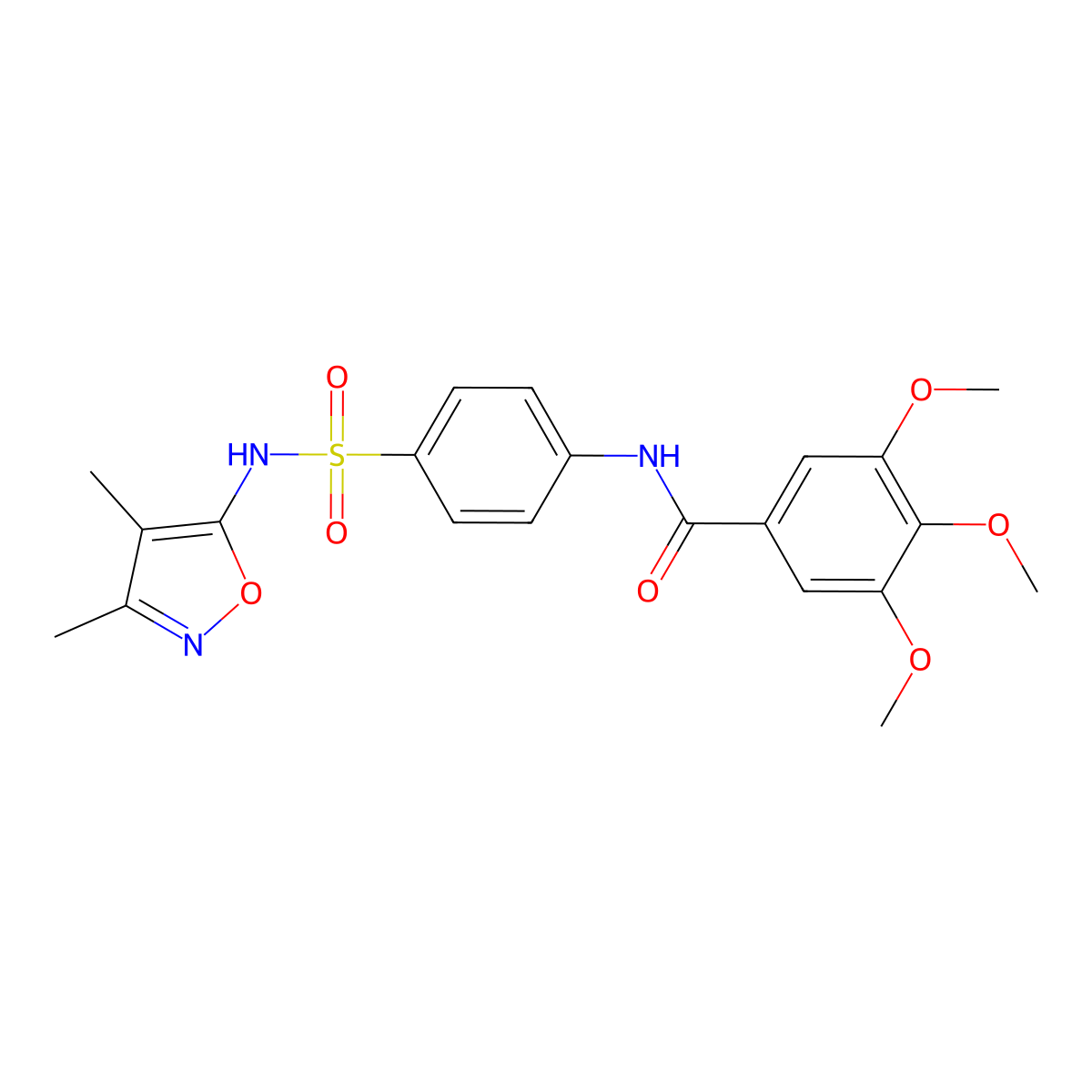 N-[4-(3,4-Dimethyl-isoxazol-5-ylsulfamoyl)-phenyl]-3,4,5-trimethoxy-benzamide molecular structure, CAS 292052-10-9