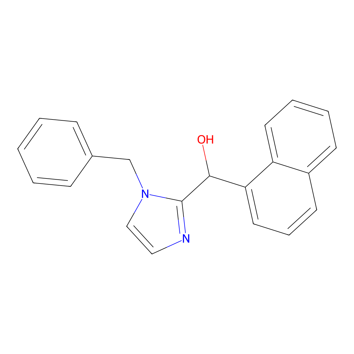 (1-Benzylimidazol-2-yl)-naphthalen-1-ylmethanol molecular structure, CAS 292052-54-1