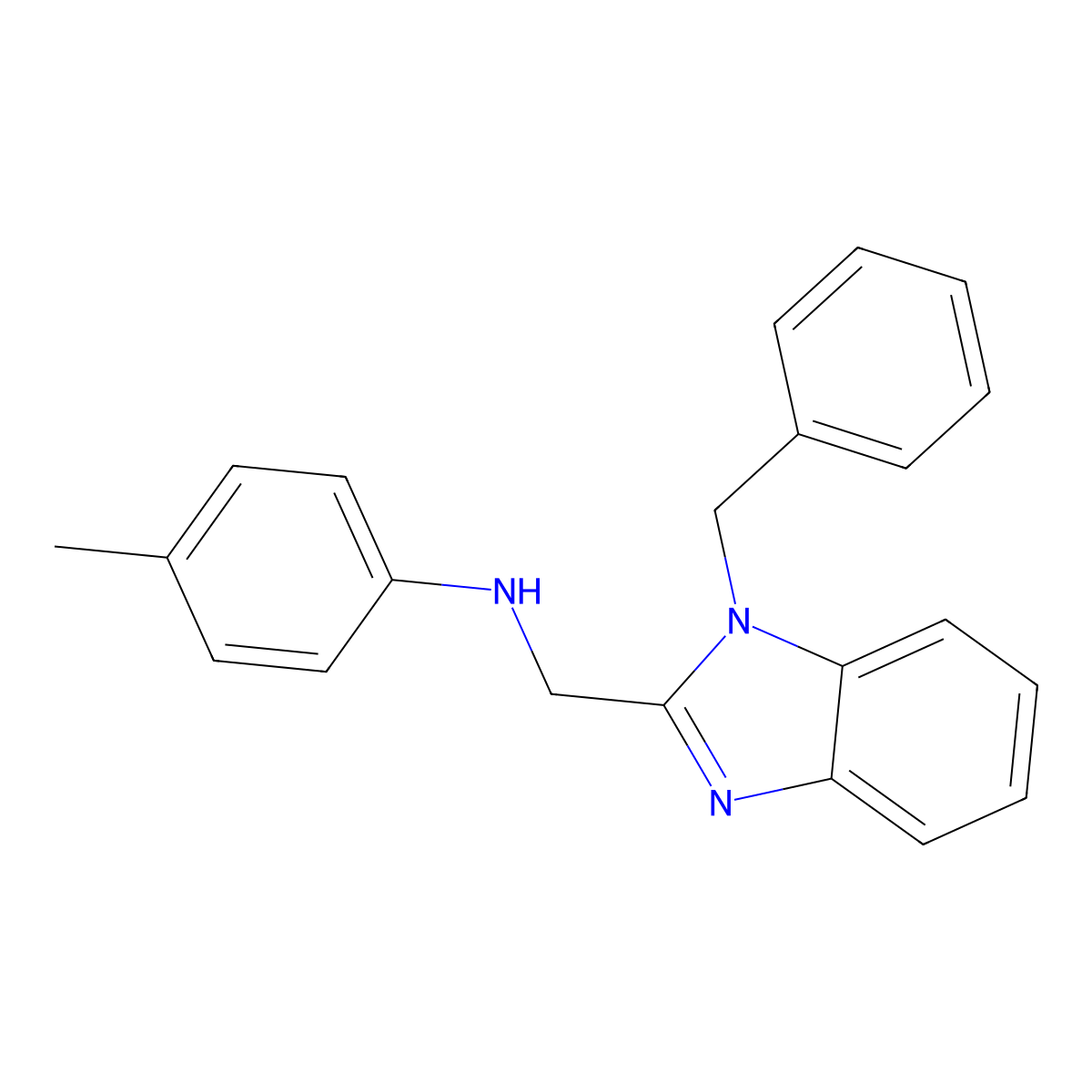 N-[(1-benzyl-1H-benzimidazol-2-yl)methyl]-4-methylaniline molecular structure, CAS 292052-60-9