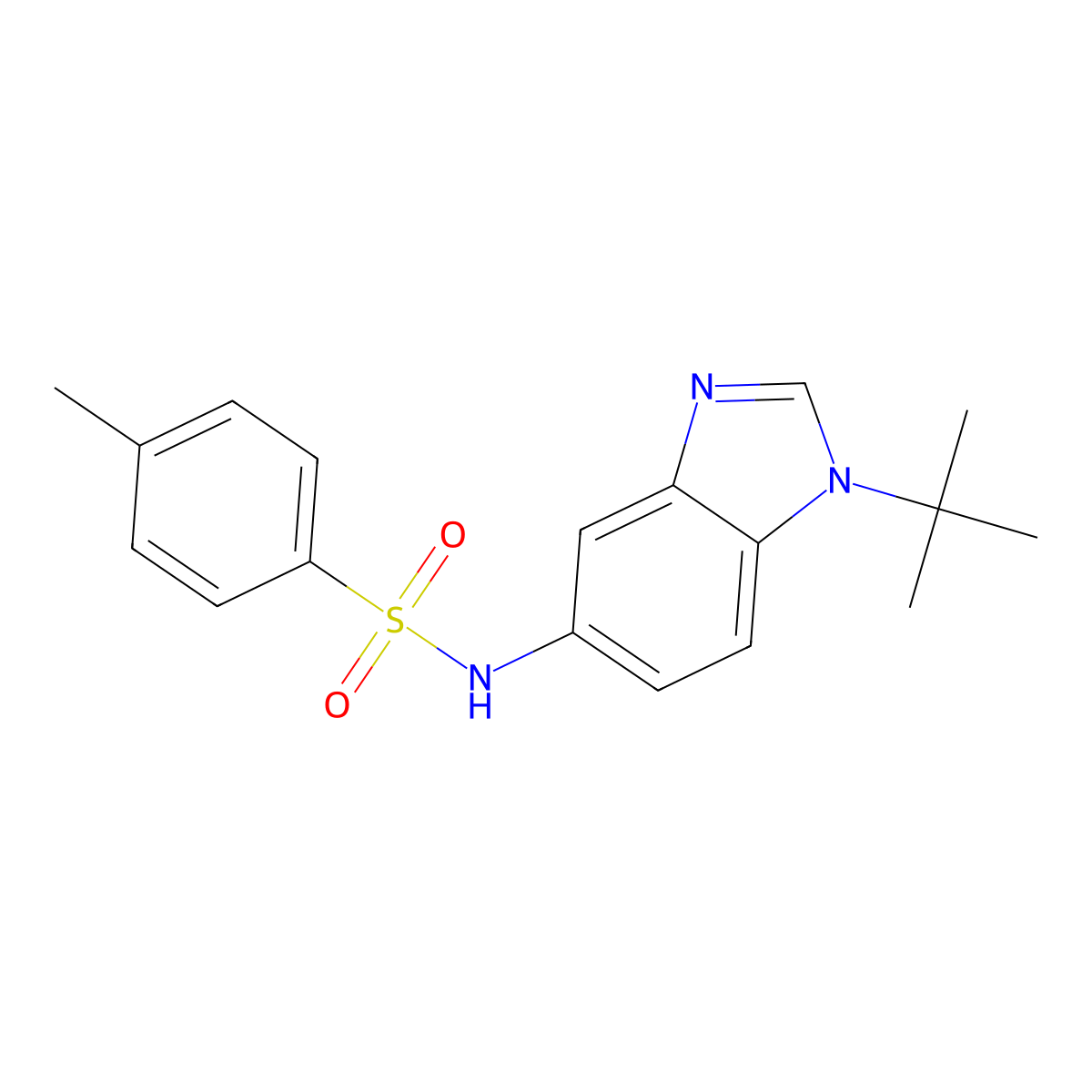 N-(1-tert-butylbenzimidazol-5-yl)-4-methylbenzenesulfonamide molecular structure, CAS 292052-61-0