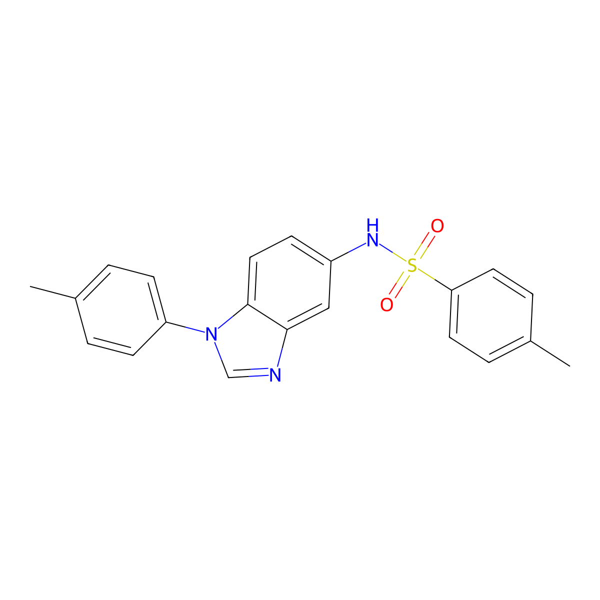 4-methyl-N-[1-(4-methylphenyl)benzimidazol-5-yl]benzenesulfonamide molecular structure, CAS 292052-62-1
