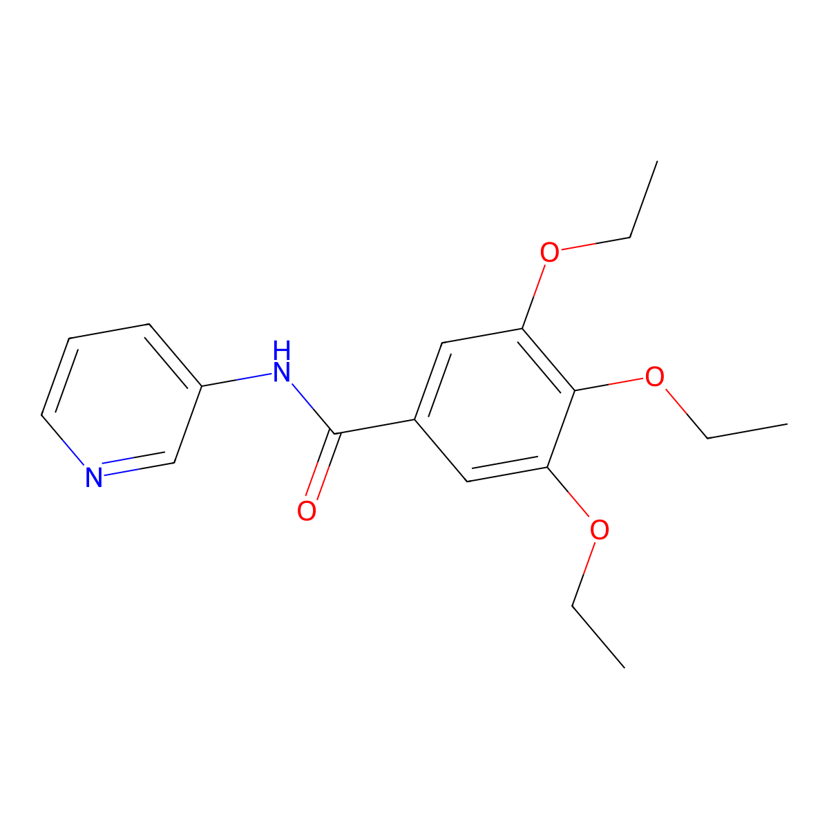 3,4,5-triethoxy-N-pyridin-3-ylbenzamide molecular structure, CAS 292052-76-7