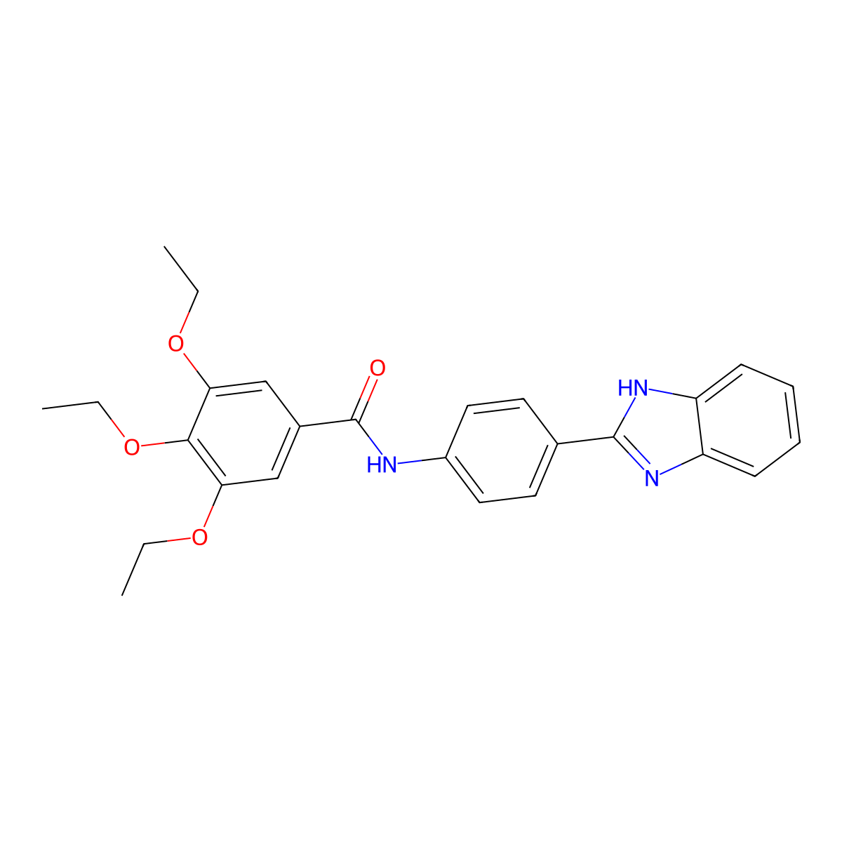 N-(4-(1H-benzo[d]imidazol-2-yl)phenyl)-3,4,5-triethoxybenzamide molecular structure, CAS 292052-78-9