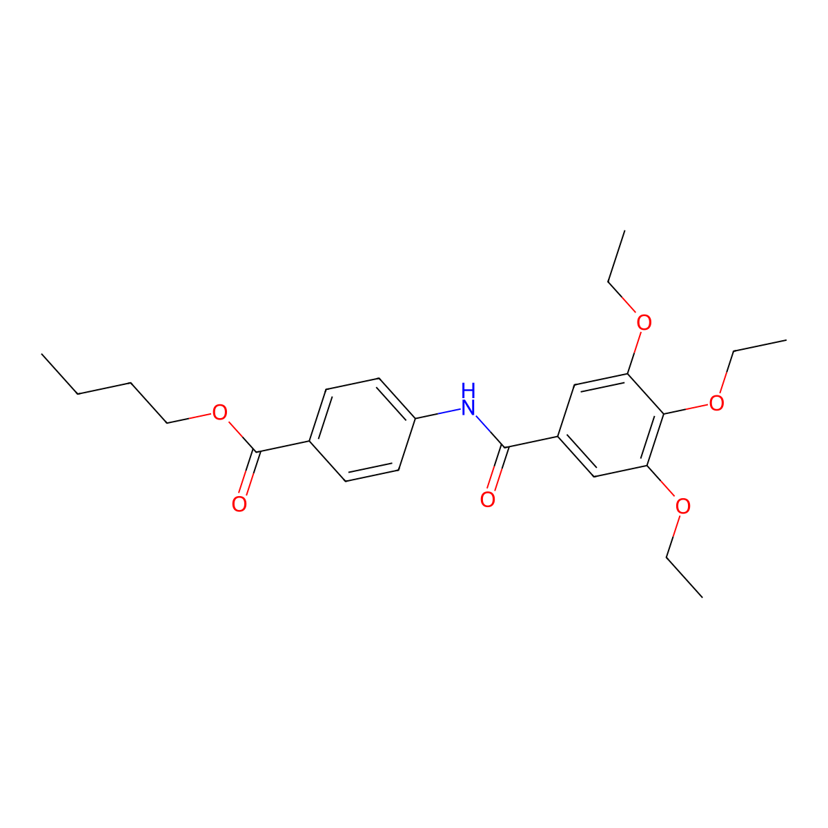 Butyl 4-[(3,4,5-triethoxybenzoyl)amino]benzoate molecular structure, CAS 292052-89-2
