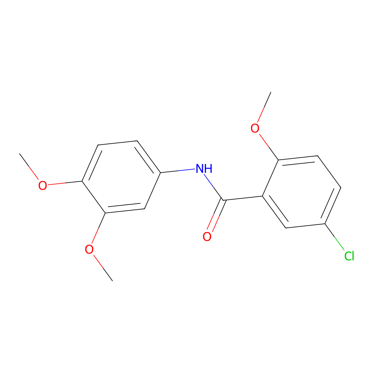 5-chloro-N-(3,4-dimethoxyphenyl)-2-methoxybenzamide molecular structure, CAS 292052-91-6